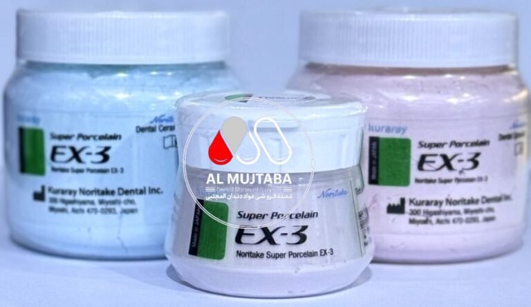 High-quality dental porcelain material Super Porcelain EX-3 from Kuraray Noritake Dental Inc., available for purchase at AL-MUJTABA DENTAL SUPPLY.